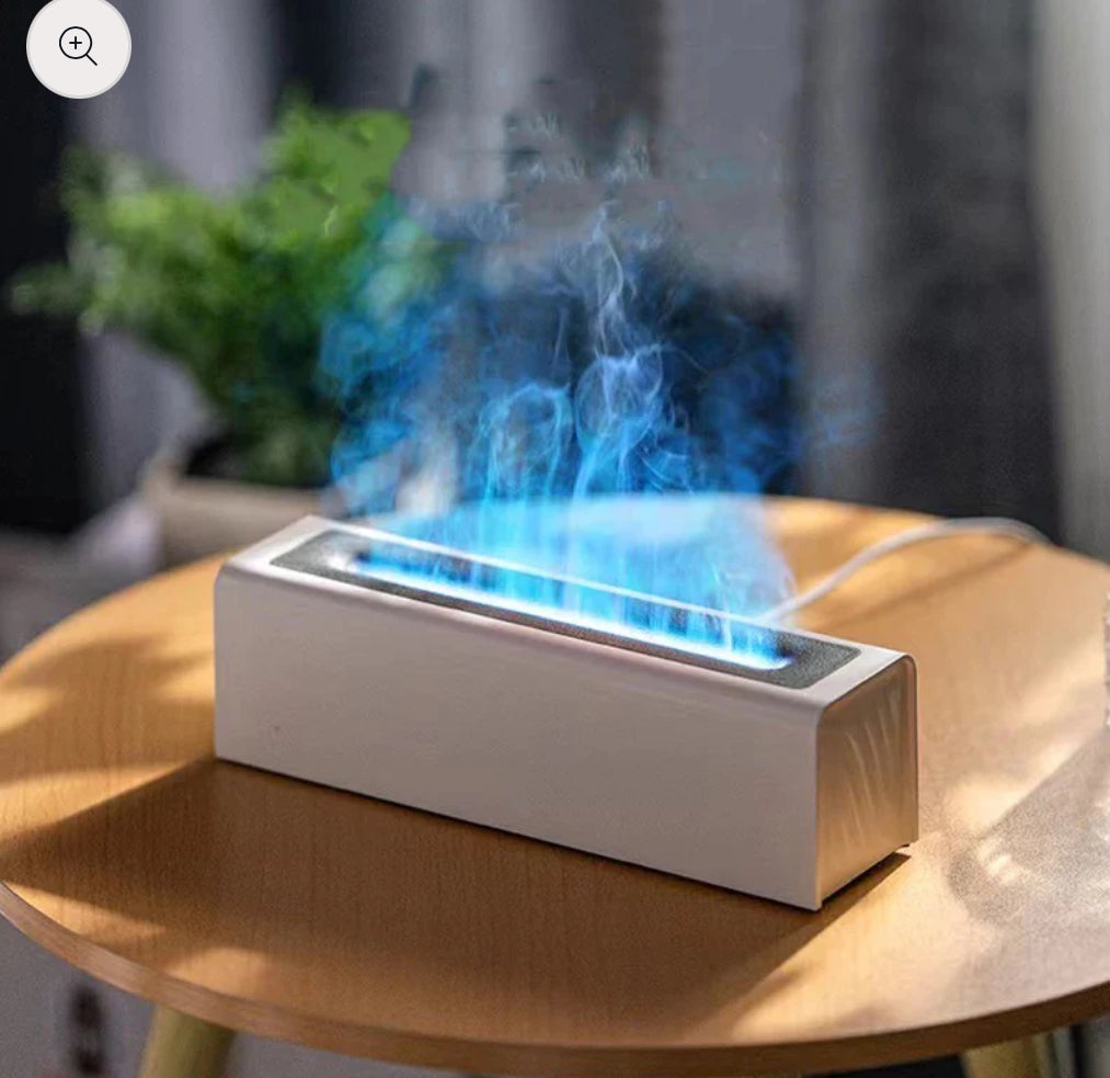 Electric humidifier with flame effect for cozy home decor