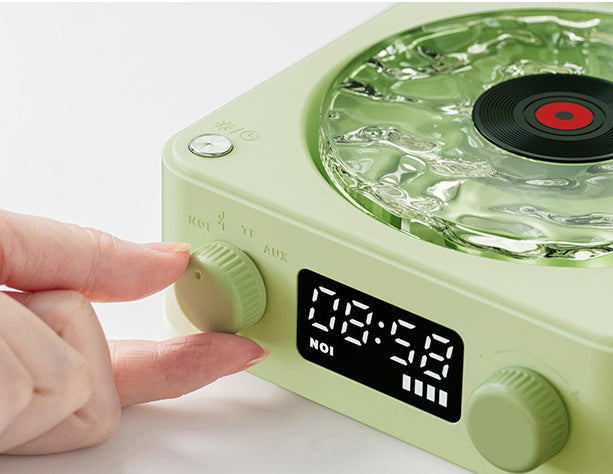 Rechargeable Bluetooth speaker with neon lights turned on