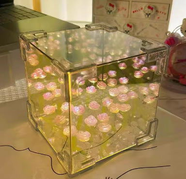 DIY tulip lamp kit with materials for handmade flower light