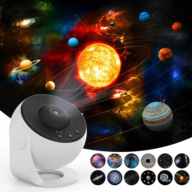 Galaxy light with stars and moving cloud patterns