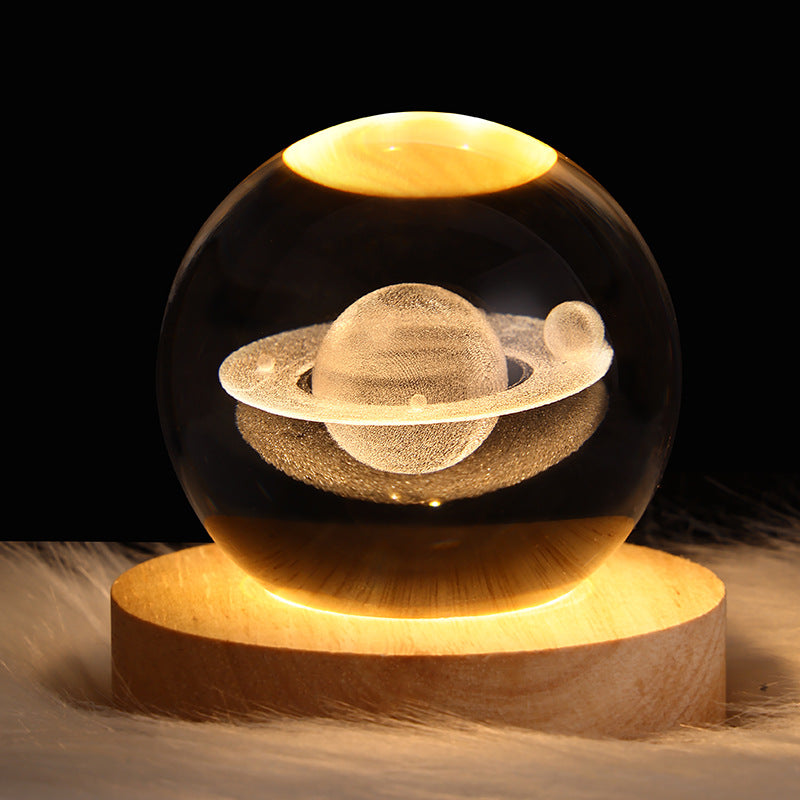 Galaxy table lamp with LED light for bedroom decor