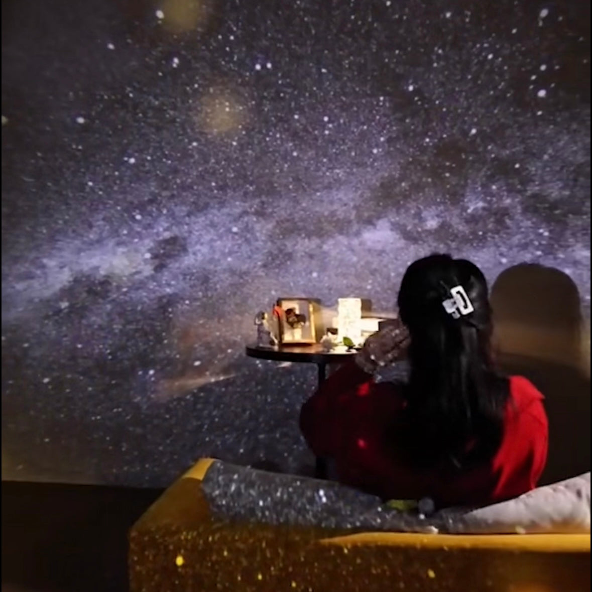Star light projector with rotating nebula for bedroom