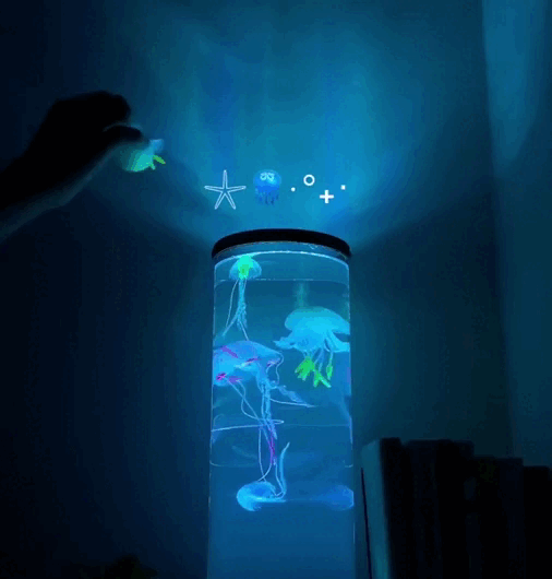 Neon jellyfish lamp for calming mood lighting and ambience